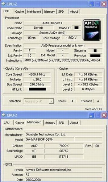 phenom II X4 940 Black edition @ 4.2Ghz